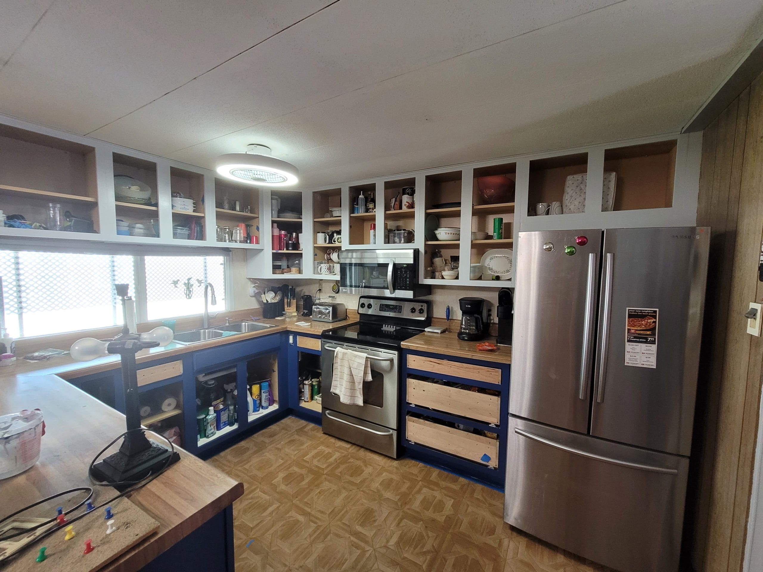 Kitchen-Cabinet-Painting-Prep-Doors-Removed