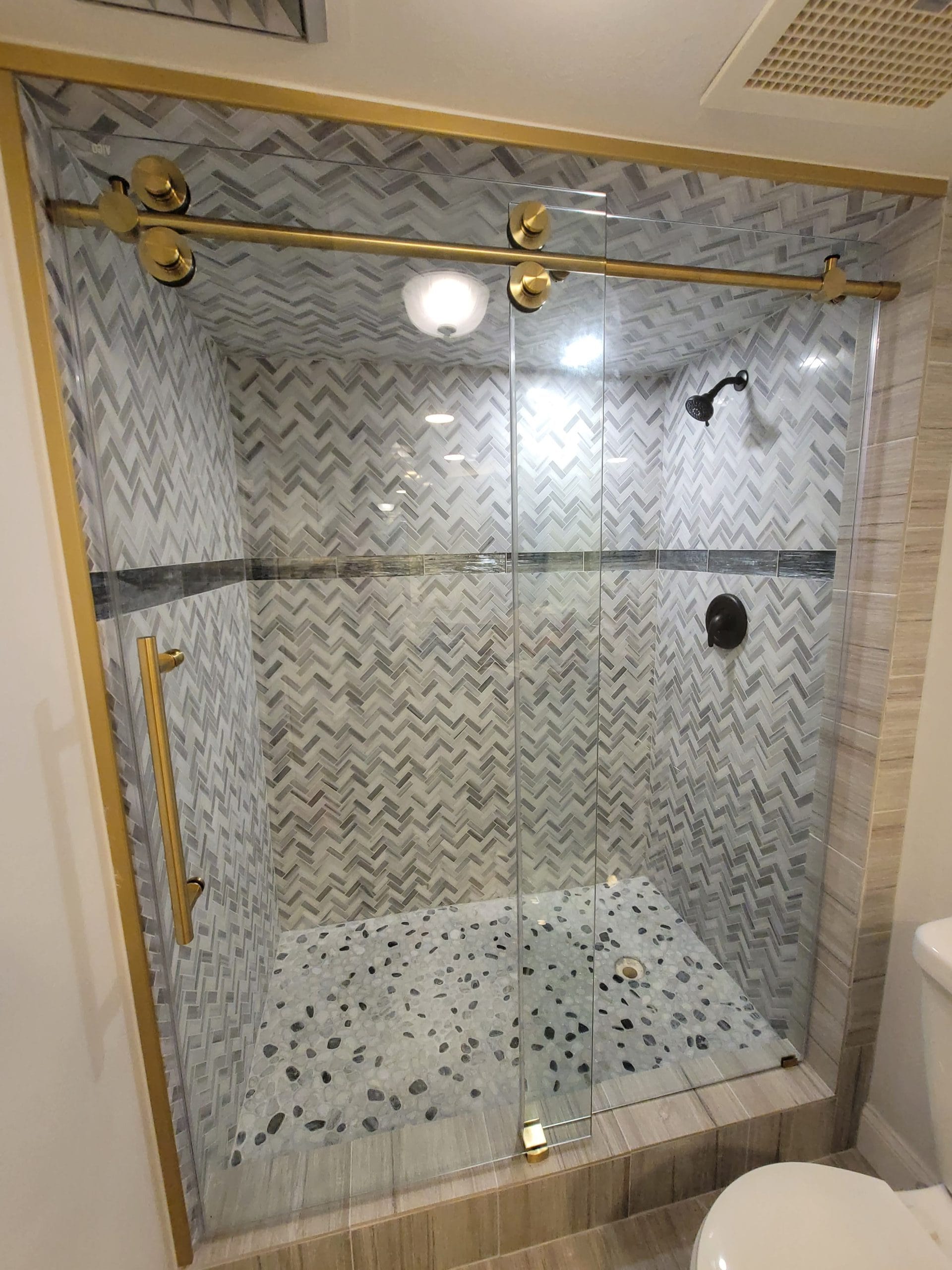Brushed-Brass-Sliding-Shower-Door-Hardware