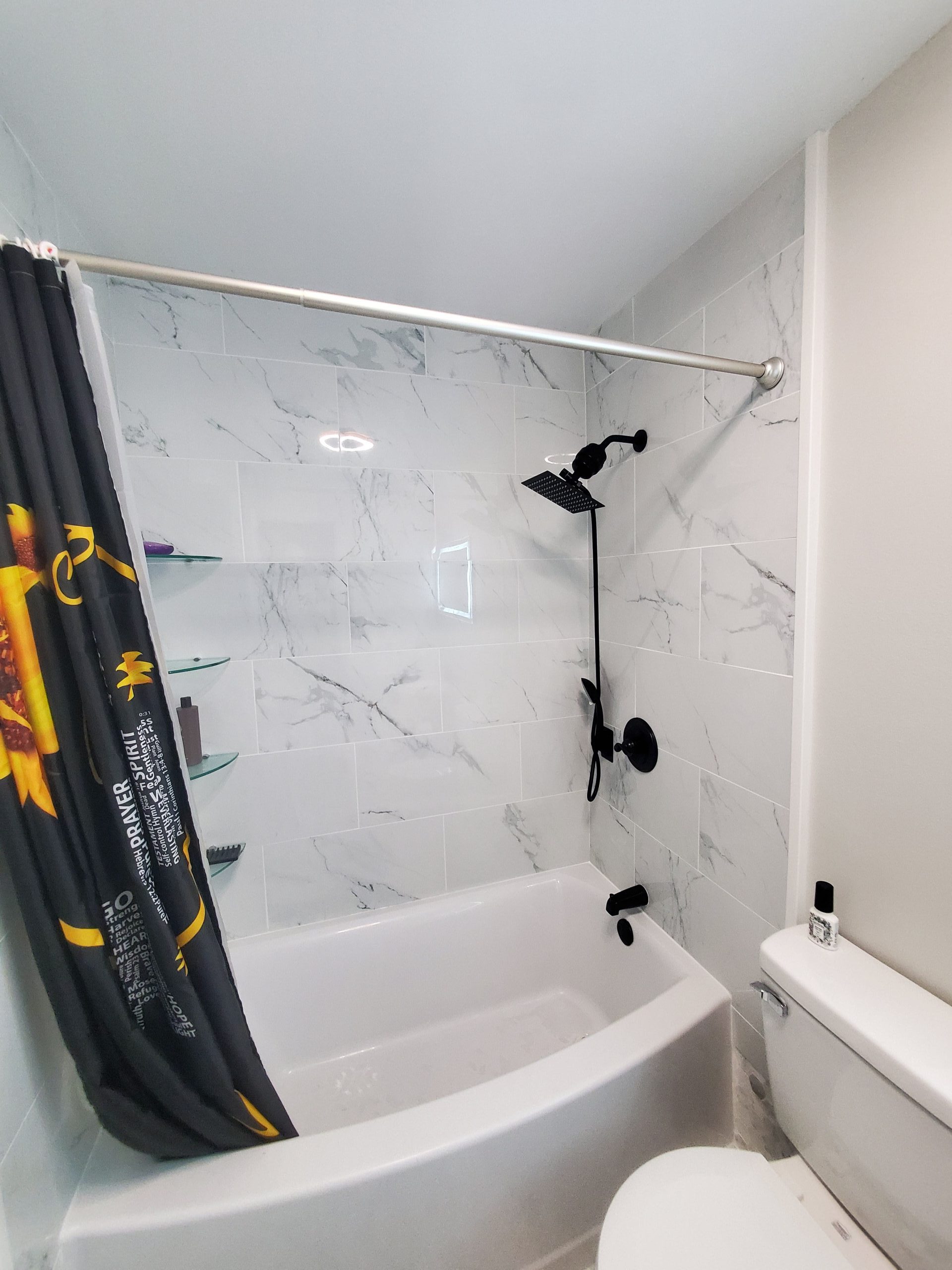 Matte-Black-Shower-System-White-Tile